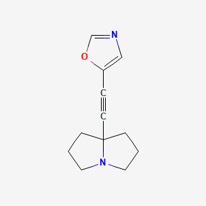 molecular formula C12H14N2O B12592172 1H-Pyrrolizine, hexahydro-7a-(5-oxazolylethynyl)- CAS No. 651314-17-9