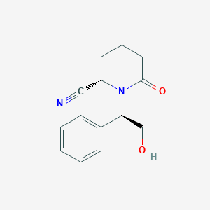 molecular formula C14H16N2O2 B12592205 (2S)-1-[(1R)-2-hydroxy-1-phenylethyl]-6-oxopiperidine-2-carbonitrile CAS No. 602276-85-7