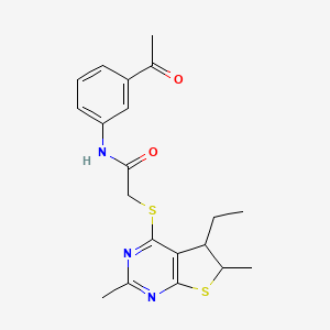 N-(3-Acetylphenyl)-2-[(3-ethyl-2,6-dimethyl-2,3-dihydrothieno[2,3-d]pyrimidin-4-yl)sulfanyl]acetamide