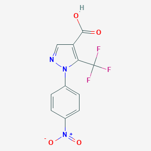 molecular formula C11H6F3N3O4 B125923 1-(4-硝基苯基)-5-(三氟甲基)-1H-吡唑-4-羧酸 CAS No. 142818-03-9
