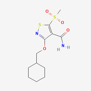 molecular formula C12H18N2O4S2 B12592310 3-(Cyclohexylmethoxy)-5-(methanesulfonyl)-1,2-thiazole-4-carboxamide CAS No. 651305-71-4