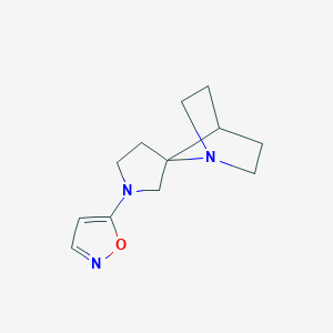 molecular formula C12H17N3O B12592377 Spiro[1-azabicyclo[2.2.1]heptane-7,3'-pyrrolidine], 1'-(5-isoxazolyl)- CAS No. 646057-13-8