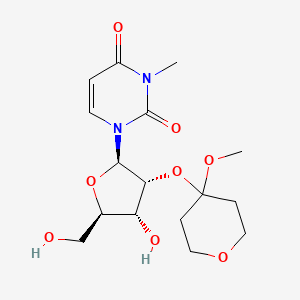 molecular formula C16H24N2O8 B12592397 1-[(2R,3R,4R,5R)-4-hydroxy-5-(hydroxymethyl)-3-(4-methoxyoxan-4-yl)oxyoxolan-2-yl]-3-methylpyrimidine-2,4-dione CAS No. 644990-22-7