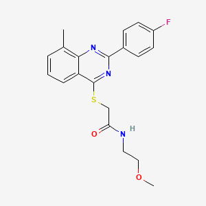 2-{[2-(4-Fluorophenyl)-8-methyl-4-quinazolinyl]sulfanyl}-N-(2-methoxyethyl)acetamide