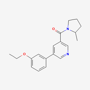 molecular formula C19H22N2O2 B12592466 Pyrrolidine, 1-[[5-(3-ethoxyphenyl)-3-pyridinyl]carbonyl]-2-methyl- CAS No. 613660-99-4