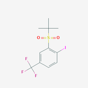 molecular formula C11H12F3IO2S B12592502 1-Iodo-2-(2-methylpropane-2-sulfonyl)-4-(trifluoromethyl)benzene CAS No. 649721-48-2