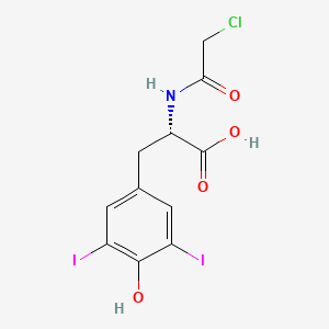 molecular formula C11H10ClI2NO4 B12592503 L-Tyrosine, N-(chloroacetyl)-3,5-diiodo- CAS No. 579504-93-1