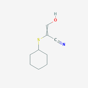 molecular formula C9H13NOS B12592540 2-(Cyclohexylsulfanyl)-3-hydroxyprop-2-enenitrile CAS No. 345581-26-2