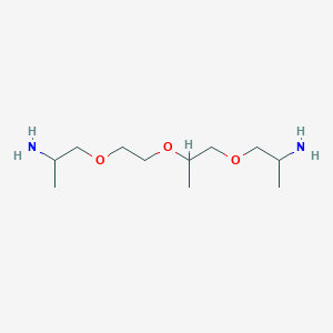 molecular formula C11H26N2O3 B1259257 O,O'-Bis(2-aminopropyl) polypropylene glycol-block-polyethylene glycol-block-polypropylene glycol 