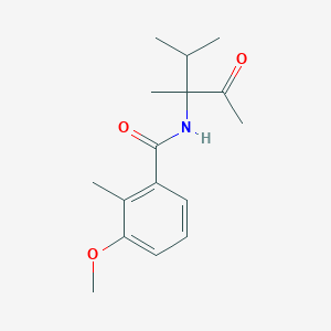 molecular formula C16H23NO3 B12592570 Benzamide, N-(1-acetyl-1,2-dimethylpropyl)-3-methoxy-2-methyl- CAS No. 644980-12-1