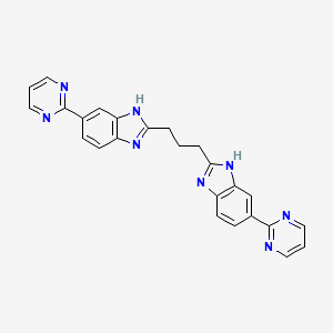 molecular formula C25H20N8 B12592585 2,2'-(Propane-1,3-diyl)bis[6-(pyrimidin-2-yl)-1H-benzimidazole] CAS No. 648415-44-5