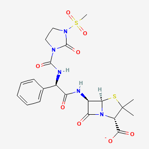 molecular formula C21H24N5O8S2- B1259262 美洛西林(1-) 