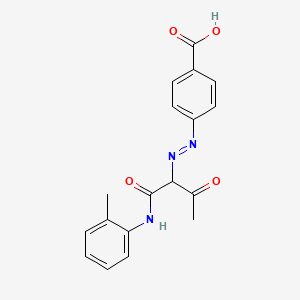 molecular formula C18H17N3O4 B12592659 4-{(E)-[1-(2-Methylanilino)-1,3-dioxobutan-2-yl]diazenyl}benzoic acid CAS No. 876460-48-9