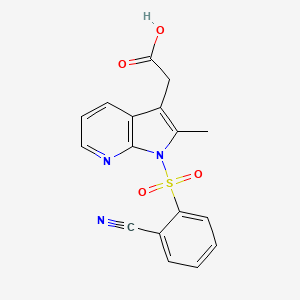 1H-Pyrrolo[2,3-b]pyridine-3-acetic acid, 1-[(2-cyanophenyl)sulfonyl]-2-methyl-