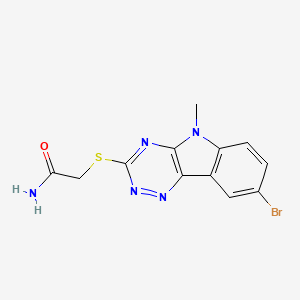 molecular formula C12H10BrN5OS B12592686 2-[(8-bromo-5-methyl-5H-[1,2,4]triazino[5,6-b]indol-3-yl)sulfanyl]acetamide 