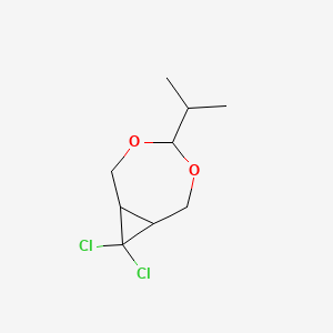 molecular formula C9H14Cl2O2 B12592728 8,8-Dichloro-4-(propan-2-yl)-3,5-dioxabicyclo[5.1.0]octane CAS No. 651035-98-2