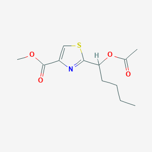 molecular formula C12H17NO4S B12592737 Methyl 2-[1-(acetyloxy)pentyl]-1,3-thiazole-4-carboxylate CAS No. 644991-38-8