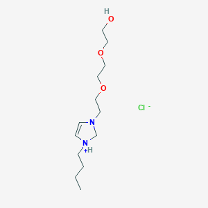 molecular formula C13H27ClN2O3 B12592757 1-Butyl-3-{2-[2-(2-hydroxyethoxy)ethoxy]ethyl}-2,3-dihydro-1H-imidazol-1-ium chloride CAS No. 444723-76-6