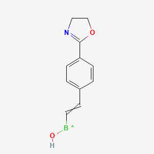 {2-[4-(4,5-Dihydro-1,3-oxazol-2-yl)phenyl]ethenyl}(hydroxy)boranyl