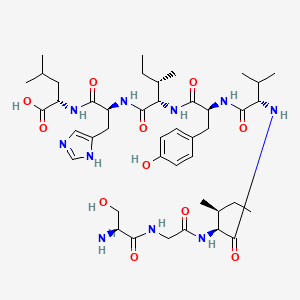 molecular formula C43H68N10O11 B12592847 L-Serylglycyl-L-isoleucyl-L-valyl-L-tyrosyl-L-isoleucyl-L-histidyl-L-leucine CAS No. 544409-66-7