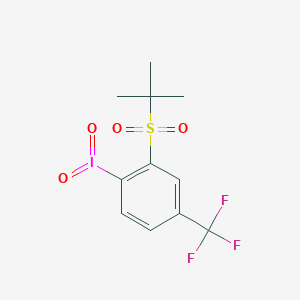 molecular formula C11H12F3IO4S B12592872 1-Iodyl-2-(2-methylpropane-2-sulfonyl)-4-(trifluoromethyl)benzene CAS No. 649721-49-3