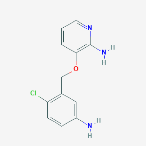 molecular formula C12H12ClN3O B12592878 2-Pyridinamine, 3-[(5-amino-2-chlorophenyl)methoxy]- CAS No. 642084-32-0