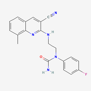 molecular formula C20H18FN5O B12592893 N-{2-[(3-Cyano-8-methylquinolin-2-yl)amino]ethyl}-N-(4-fluorophenyl)urea CAS No. 606105-00-4