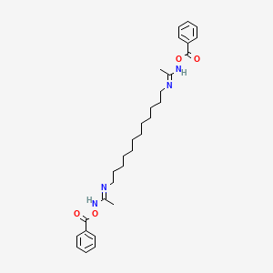 molecular formula C30H42N4O4 B12592976 (1E,1'E)-N',N''-(Dodecane-1,12-diyl)bis[N-(benzoyloxy)ethanimidamide] CAS No. 648441-38-7