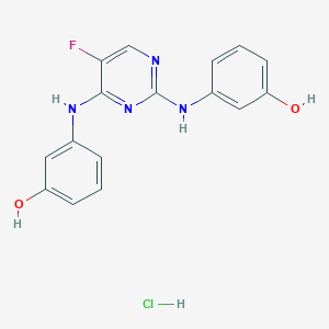 3-[[5-Fluoro-2-(3-hydroxyanilino)pyrimidin-4-yl]amino]phenol;hydrochloride