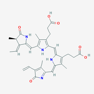 molecular formula C33H36N4O6 B1259305 3-(2-[(Z)-{3-(2-carboxyethyl)-5-[(Z)-(4-ethenyl-3-methyl-5-oxo-1,5-dihydro-2H-pyrrol-2-ylidene)methyl]-4-methyl-2H-pyrrol-2-ylidene}methyl]-5-{(Z)-[(3E,4R)-3-ethylidene-4-methyl-5-oxopyrrolidin-2-ylidene]methyl}-4-methyl-1H-pyrrol-3-yl)propanoic acid 