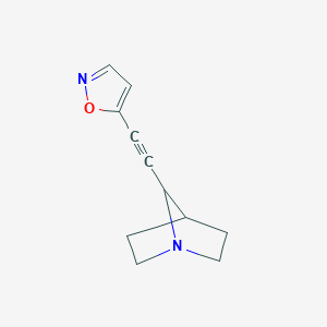 molecular formula C11H12N2O B12593063 1-Azabicyclo[2.2.1]heptane, 7-(5-isoxazolylethynyl)- CAS No. 651314-52-2