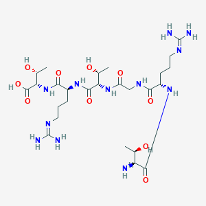 molecular formula C26H50N12O10 B12593092 L-Threonyl-N~5~-(diaminomethylidene)-L-ornithylglycyl-L-threonyl-N~5~-(diaminomethylidene)-L-ornithyl-L-threonine CAS No. 872438-51-2