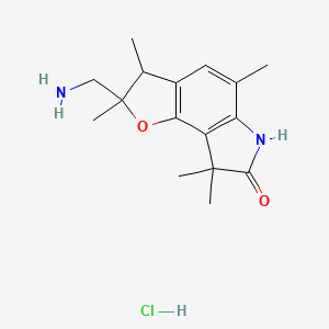 2-(Aminomethyl)-2,3,5,8,8-pentamethyl-3,6-dihydrofuro[2,3-e]indol-7-one;hydrochloride