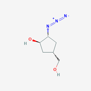 molecular formula C6H11N3O2 B12593104 (1R,2R,4S)-2-azido-4-(hydroxymethyl)cyclopentan-1-ol CAS No. 648893-61-2