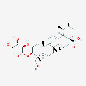 molecular formula C35H56O8 B1259314 3-O-(alpha-L-Arabinopyranosyl)-23-hydroxyursolic acid 
