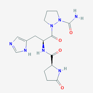 molecular formula C15H21N7O4 B12593142 1-Pyrazolidinecarboxamide, 2-(5-oxo-L-prolyl-L-histidyl)- CAS No. 500771-02-8