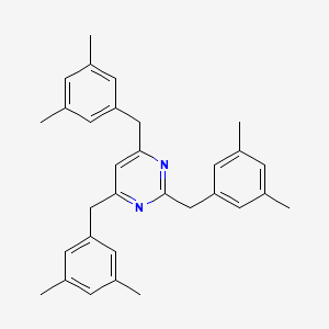 molecular formula C31H34N2 B12593172 2,4,6-Tris[(3,5-dimethylphenyl)methyl]pyrimidine CAS No. 650606-85-2