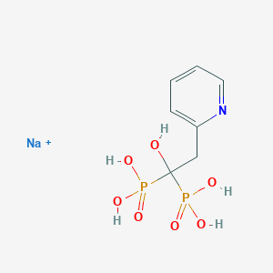 molecular formula C7H11NNaO7P2+ B12593253 Sodium;(1-hydroxy-1-phosphono-2-pyridin-2-ylethyl)phosphonic acid CAS No. 334708-63-3