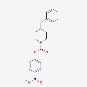 molecular formula C19H20N2O4 B12593261 1-Piperidinecarboxylic acid, 4-(phenylmethyl)-, 4-nitrophenyl ester CAS No. 628717-19-1