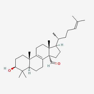 molecular formula C30H48O2 B1259329 4,4-Dimethyl-14alpha-formyl-5alpha-cholesta-8,24-dien-3beta-ol CAS No. 79294-83-0