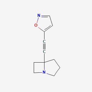 molecular formula C11H12N2O B12593348 1-Azabicyclo[3.2.0]heptane, 5-(5-isoxazolylethynyl)- CAS No. 651314-08-8