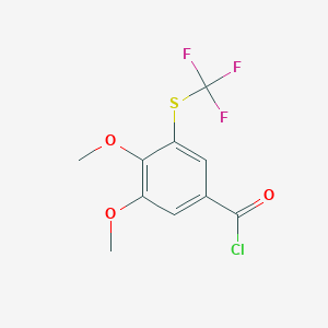 molecular formula C10H8ClF3O3S B12593350 3,4-Dimethoxy-5-[(trifluoromethyl)sulfanyl]benzoyl chloride CAS No. 647857-41-8