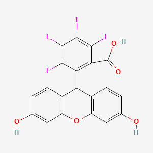 molecular formula C20H10I4O5 B12593376 Benzoic acid, 2-(3,6-dihydroxy-9H-xanthen-9-yl)-3,4,5,6-tetraiodo- CAS No. 634195-70-3