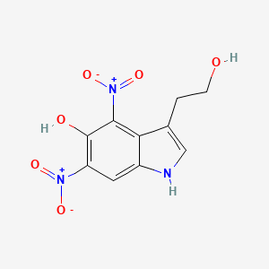 molecular formula C10H9N3O6 B12593496 3-(2-Hydroxyethyl)-4,6-dinitro-1H-indol-5-ol CAS No. 875666-44-7