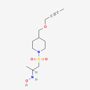 molecular formula C13H24N2O4S B12593528 1-(4-{[(But-2-yn-1-yl)oxy]methyl}piperidine-1-sulfonyl)-N-hydroxypropan-2-amine CAS No. 647025-17-0