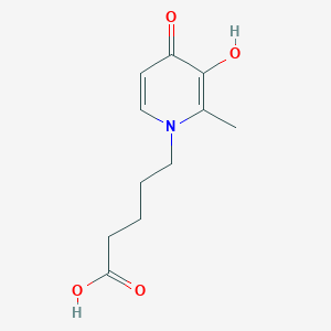 molecular formula C11H15NO4 B12593559 1(4H)-Pyridinepentanoic acid, 3-hydroxy-2-methyl-4-oxo-(9CI) CAS No. 480436-59-7