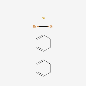 molecular formula C16H18Br2Si B12593588 Silane, ([1,1'-biphenyl]-4-yldibromomethyl)trimethyl- CAS No. 648428-86-8