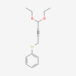 molecular formula C14H18O2Se B12593618 Benzene, [(4,4-diethoxy-2-butynyl)seleno]- CAS No. 647009-99-2