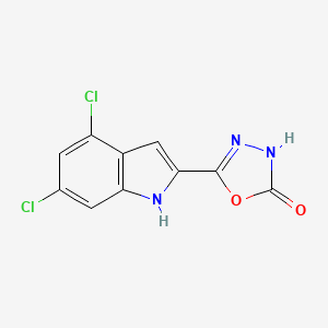 molecular formula C10H5Cl2N3O2 B12593630 5-(4,6-Dichloro-2H-indol-2-ylidene)-1,3,4-oxadiazolidin-2-one CAS No. 648417-05-4