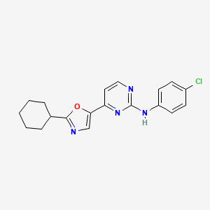 N-(4-Chlorophenyl)-4-(2-cyclohexyl-1,3-oxazol-5-yl)pyrimidin-2-amine